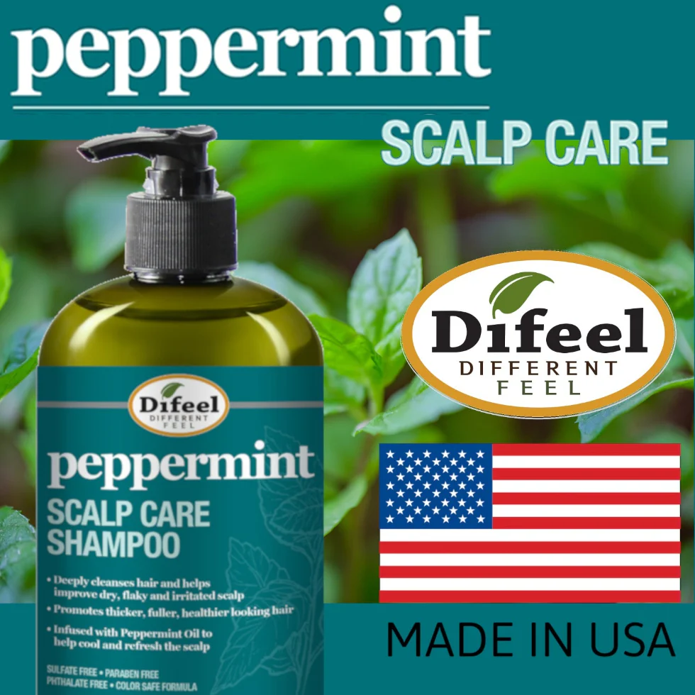 Difeel Peppermint Scalp Care Shampoo 12oz | Cooling Strengthening Cleanse - Image 3