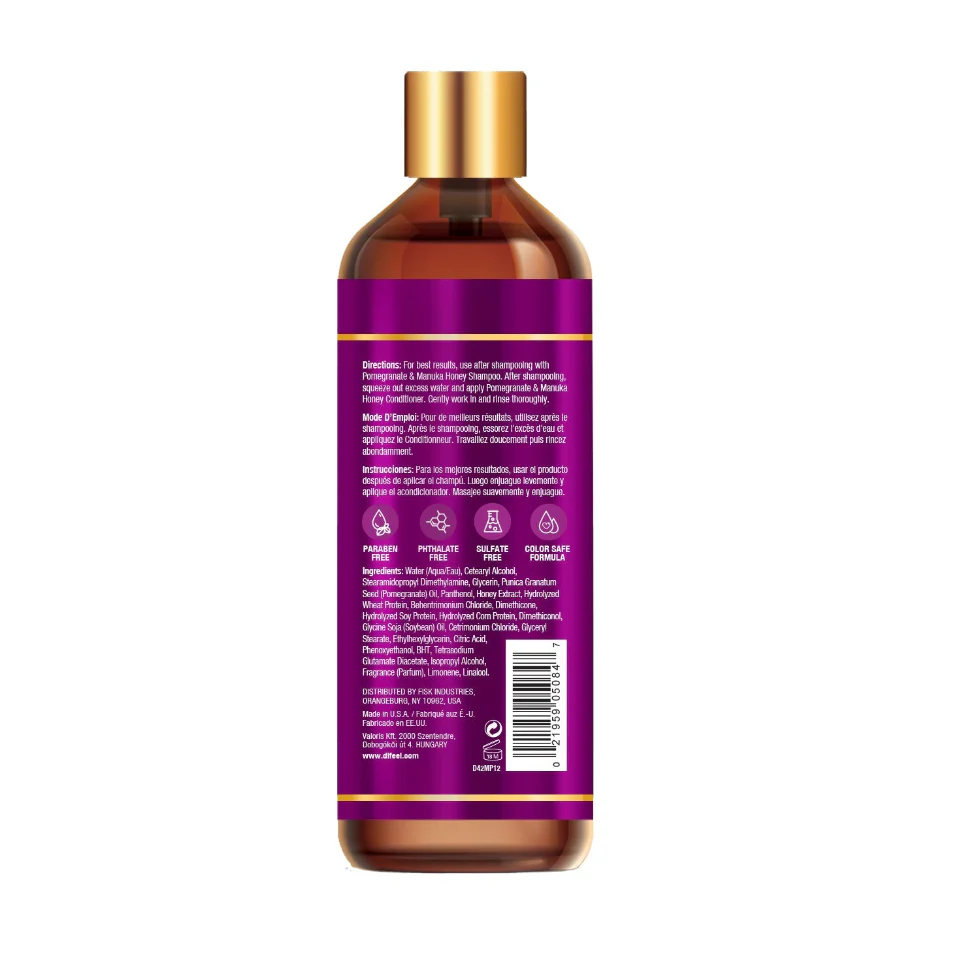 Difeel Pomegranate & Manuka Honey Conditioner 12oz | Sulfate-Free Moisture Care - Image 2