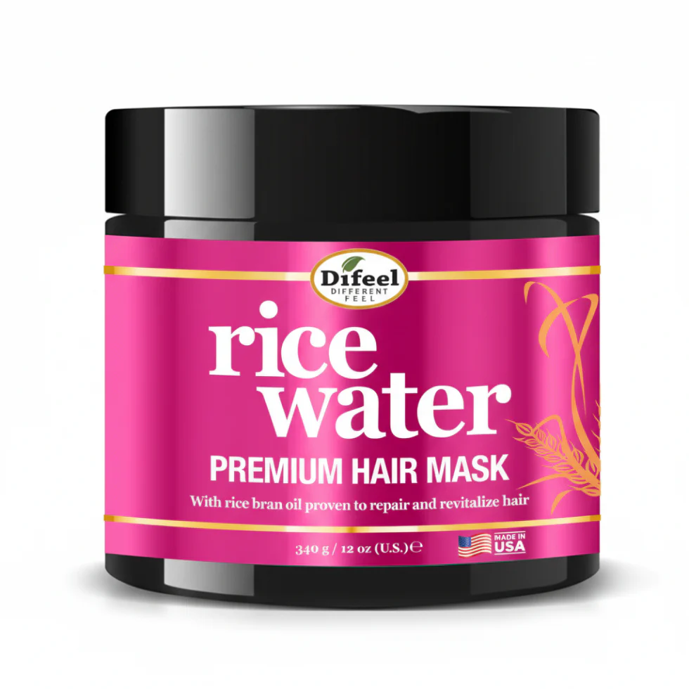 Difeel Rice Water Hair Mask 12oz | Deep Conditioning & Strengthening Care