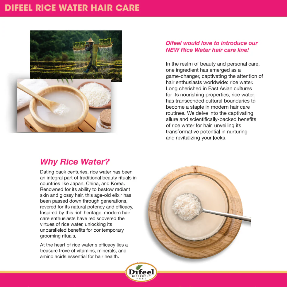 Difeel Rice Water Hair Mask 12oz | Deep Conditioning & Strengthening Care - Image 4