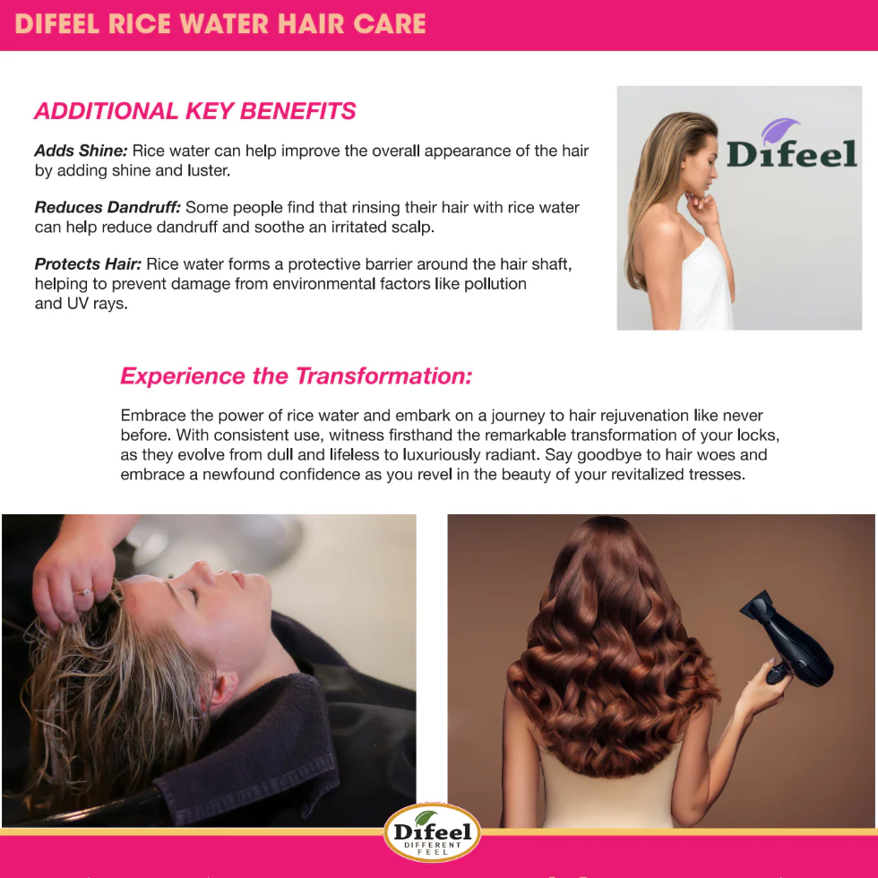 Difeel Rice Water Premium Hair Oil 2.5oz | Frizz Control & Moisture Care - Image 3