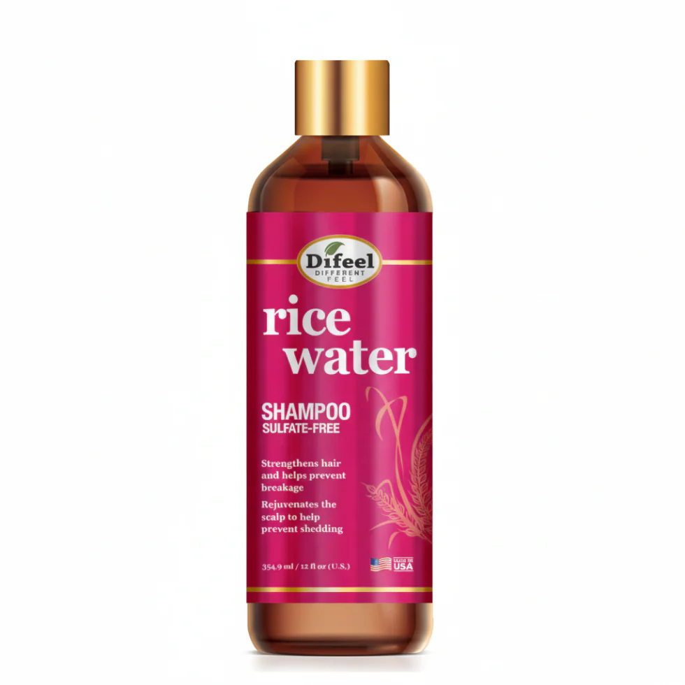 Difeel Rice Water Sulfate-Free Shampoo 12oz | Breakage & Shedding Care