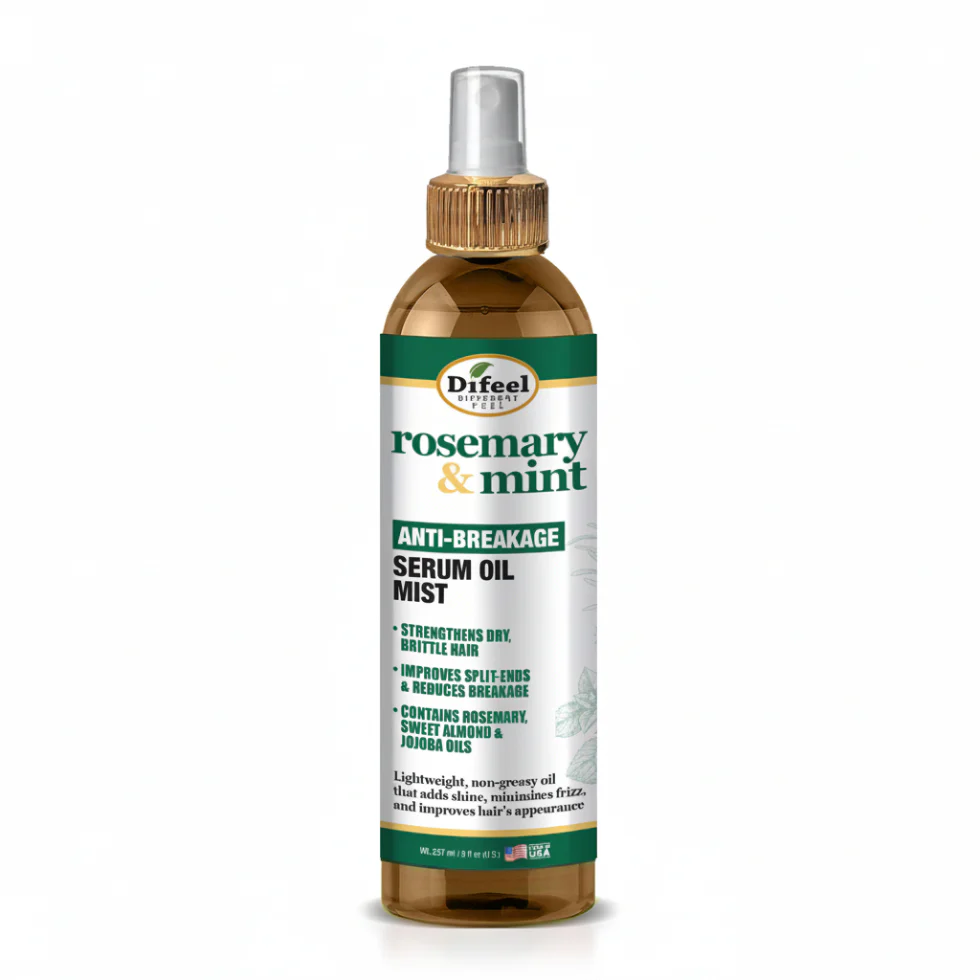 Difeel Rosemary & Mint Serum Oil Mist 8oz | Anti-Breakage & Shine Care