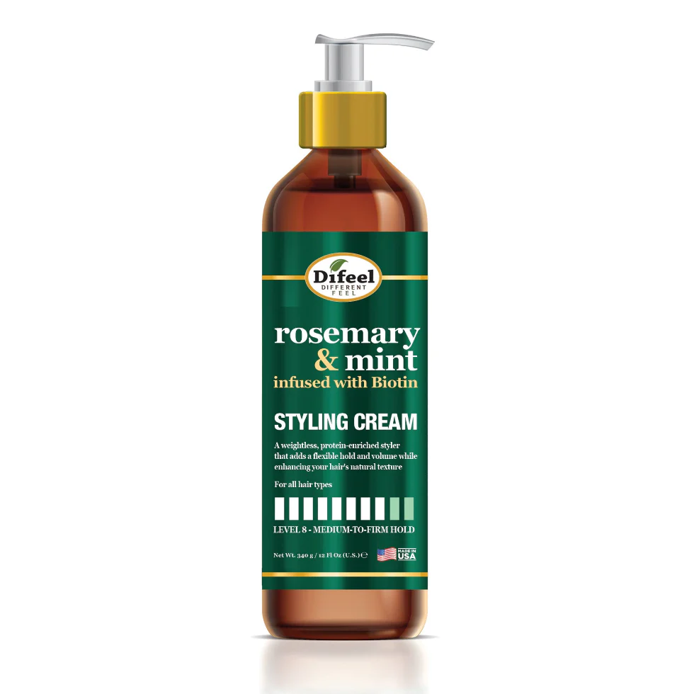 Difeel Rosemary & Mint Biotin Styling Cream 12oz | Volume & Flexible Hold
