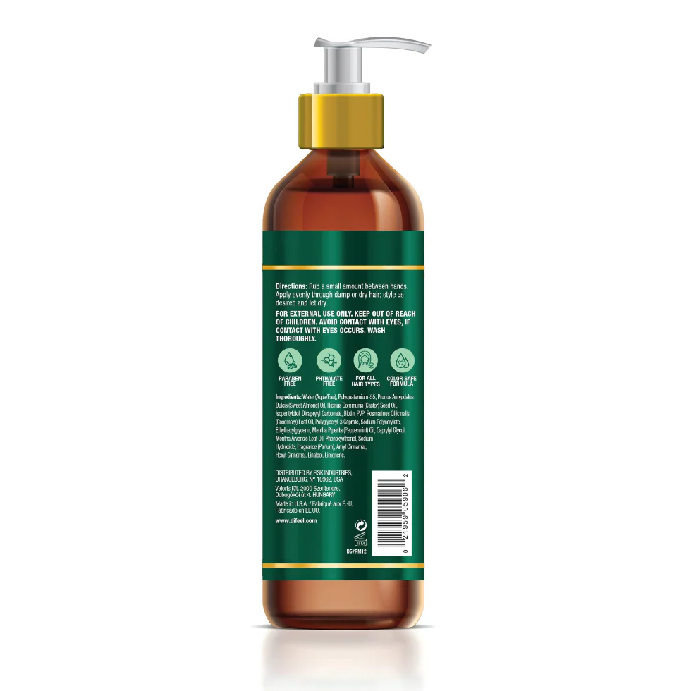 Difeel Rosemary & Mint Biotin Styling Cream 12oz | Volume & Flexible Hold - Image 2
