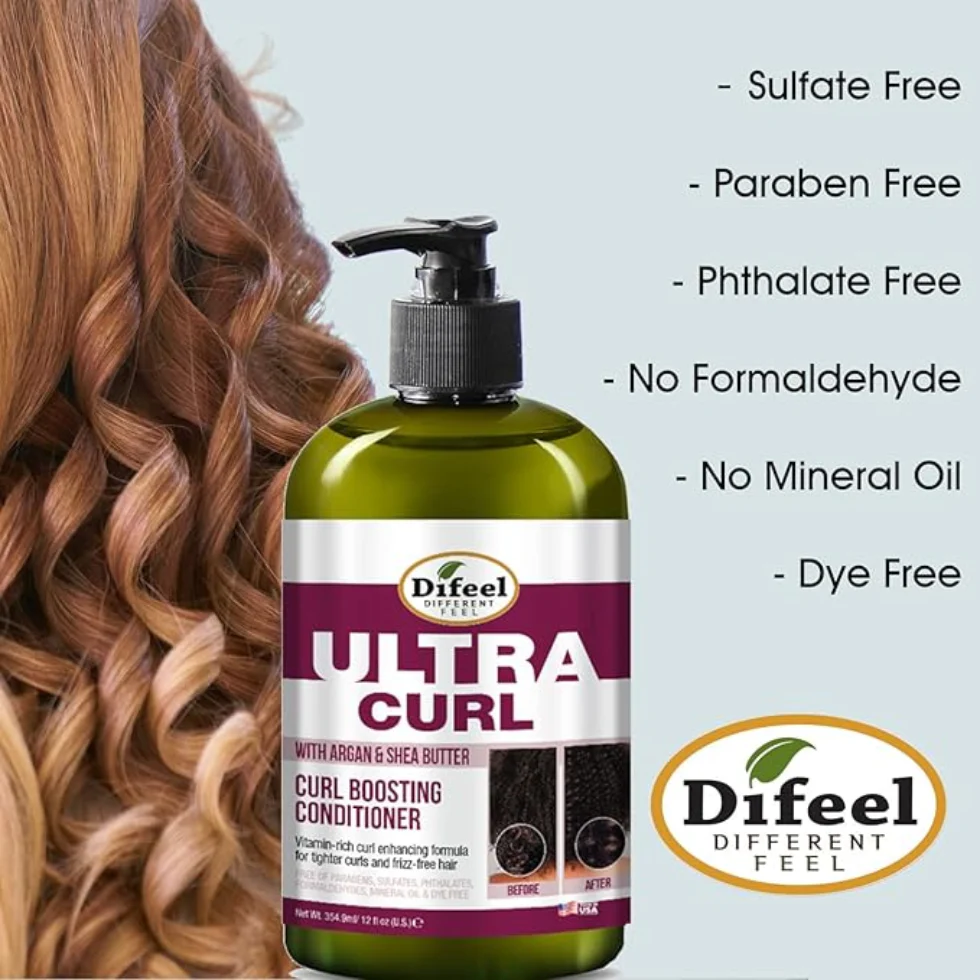 Difeel Ultra Curl Shampoo 354.9ml | Argan & Shea Butter Curl Boost & Moisture - Image 3
