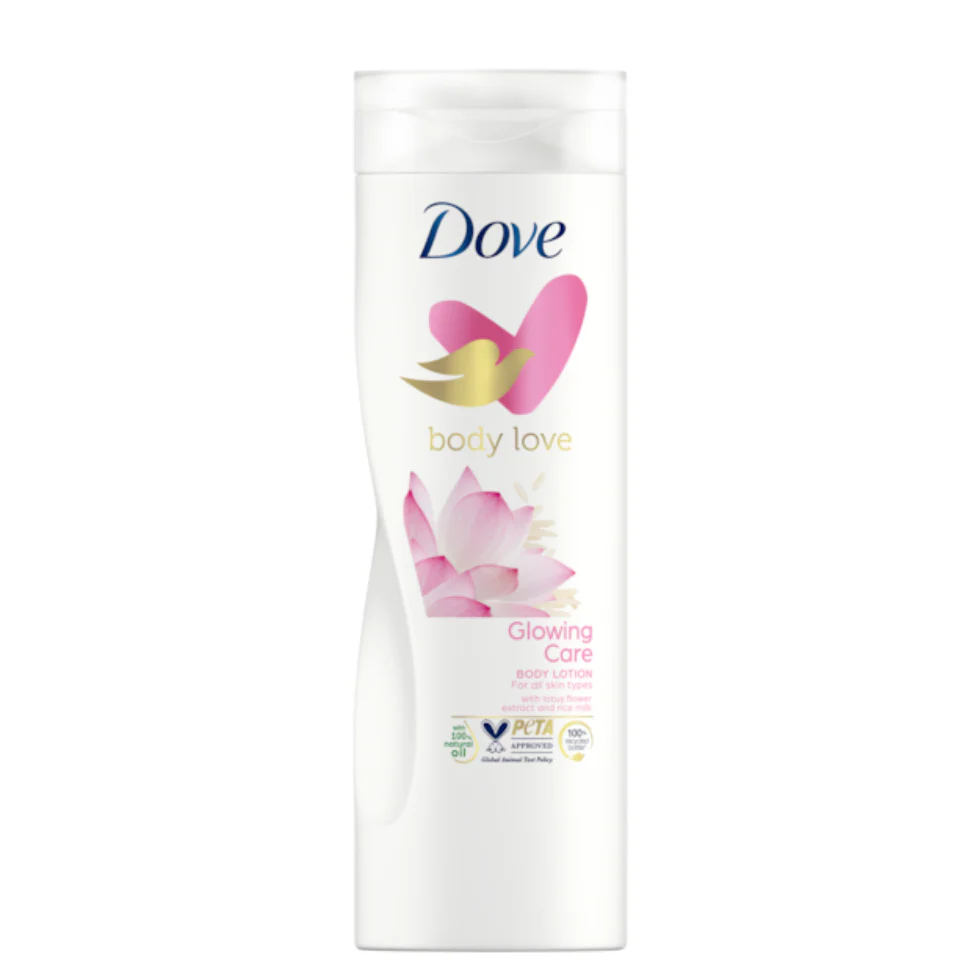 Dove Body Love Glowing Care Body Lotion 250ml | Radiant Skin with Rice Milk & Lotus