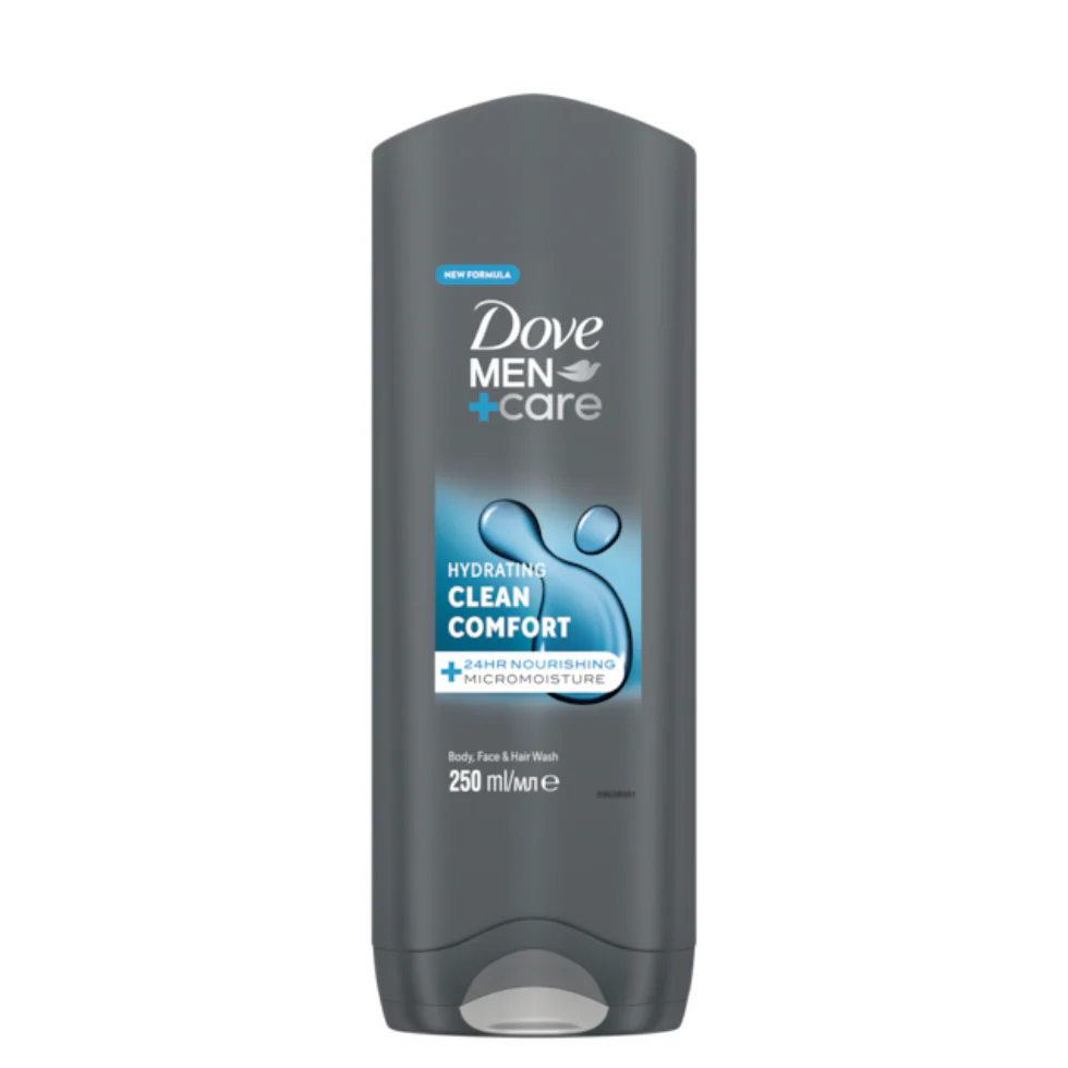 Dove Men+Care Hydrating Clean Comfort 3-in-1 Body, Face & Hair Wash 250ml