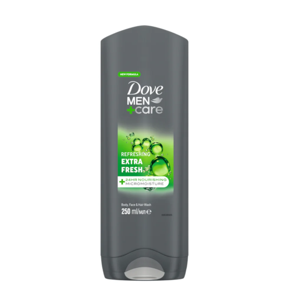 Dove Men+Care Extra Fresh 3-in-1 Body, Face & Hair Wash 250ml | Refresh & Hydrate