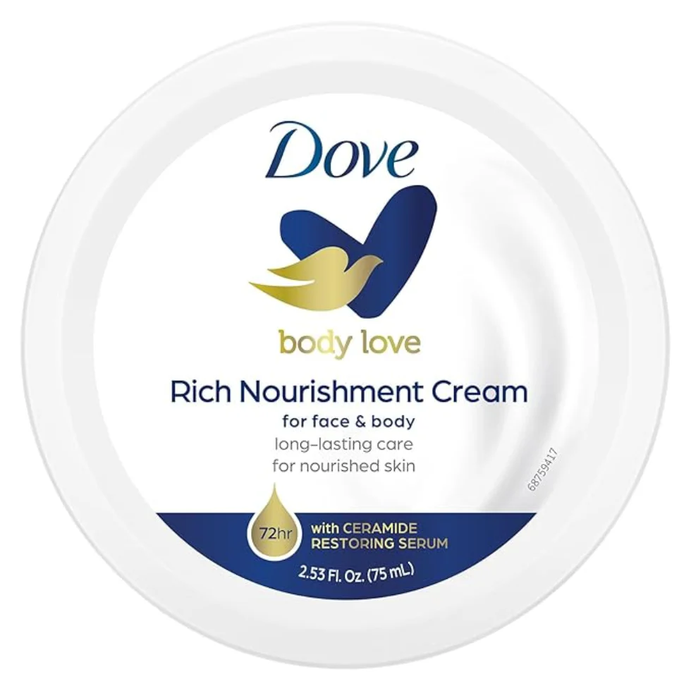 Dove Body Love Rich Nourishment Cream For Face & Body Cream 75ml | Deep Hydration for Soft Smooth Skin