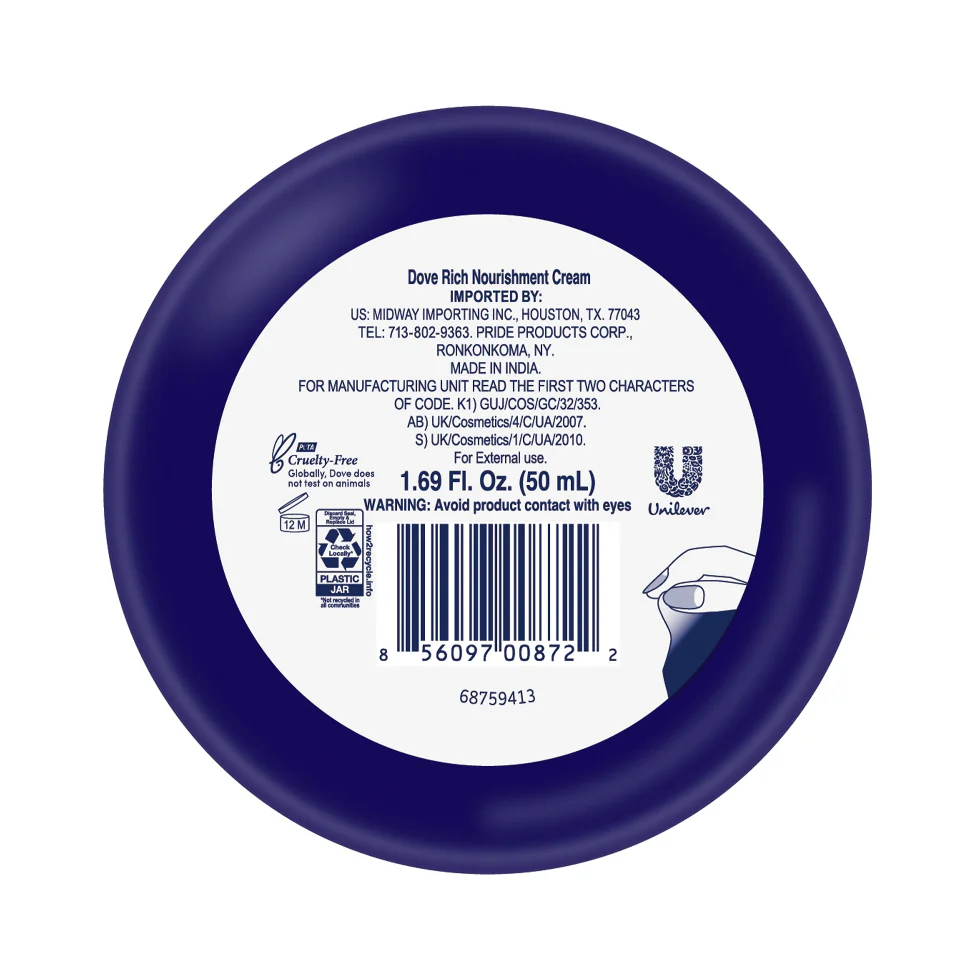 Dove Body Love Rich Nourishment Cream For Face & Body Cream 75ml | Deep Hydration for Soft Smooth Skin - Image 6