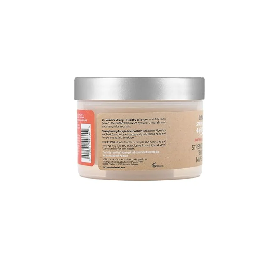 Dr. Miracle’s Biotin & Black Castor Temple & Nape Balm 6oz | Strengthen Hair - Image 3