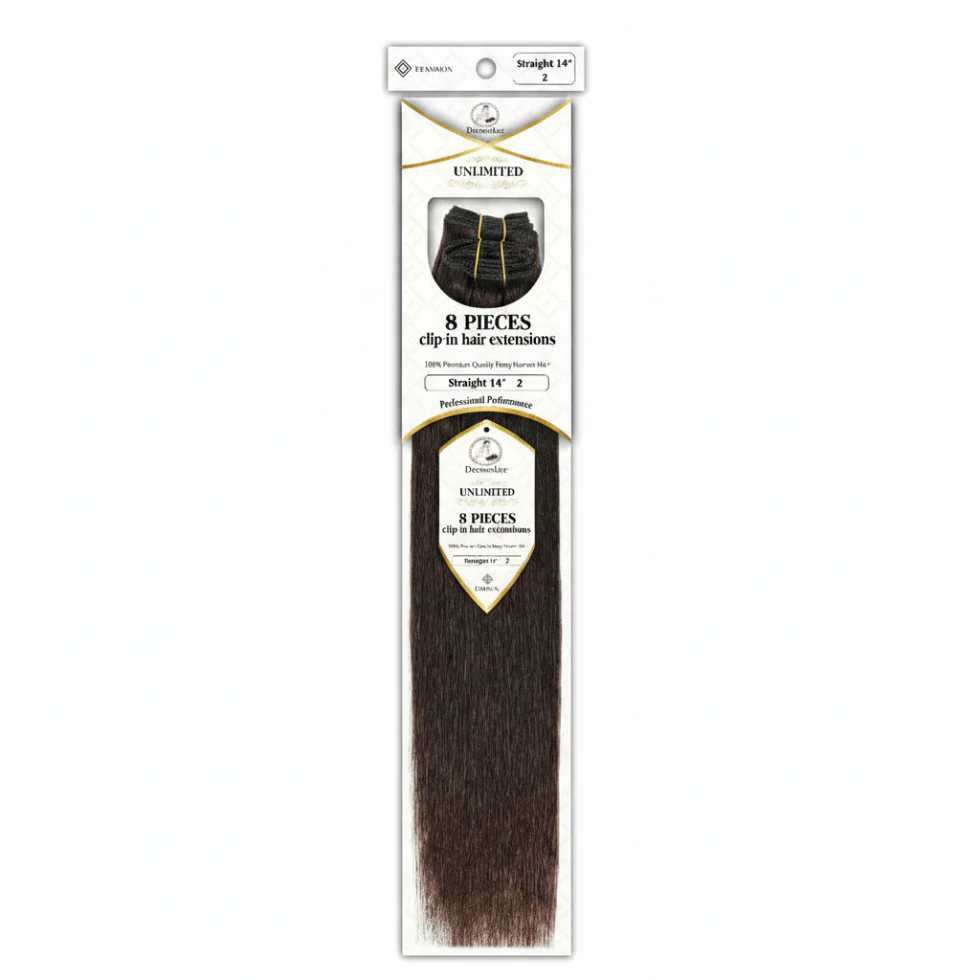 ✨ Dressmaker Unlimited 8PCS Clip-In Human Hair Extensions Straight 14–22” - Image 4