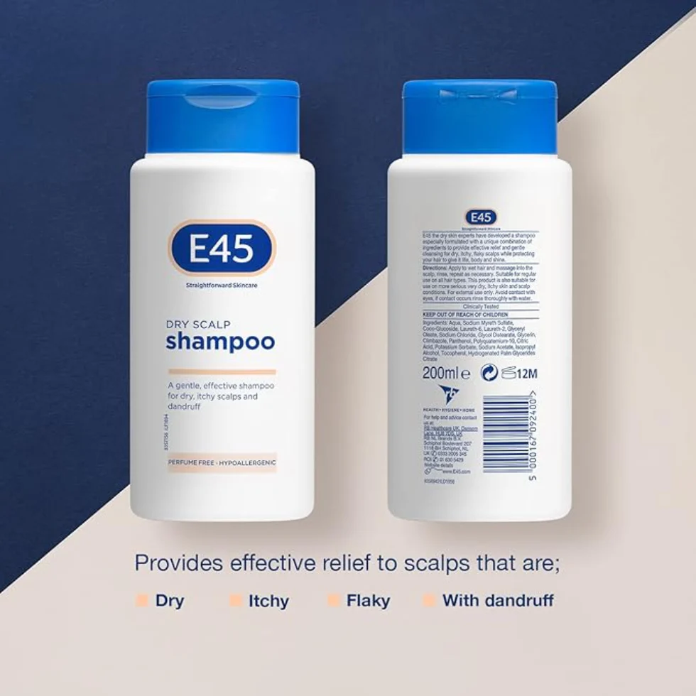 E45 Dry Scalp Shampoo 200ml | Hydrating Shampoo for Itchy & Flaky Scalp - Image 2