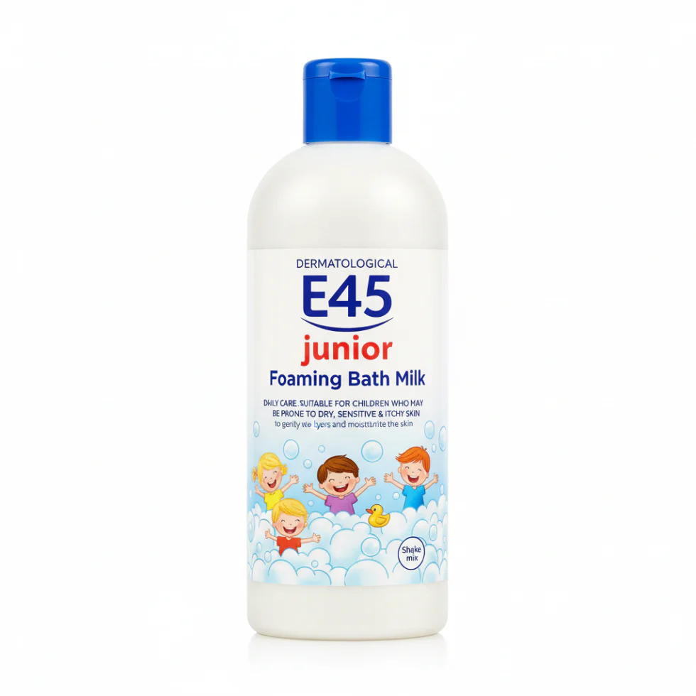 E45 Junior Foaming Bath Milk 500ml | Gentle Moisturising Bath for Children’s Dry Skin