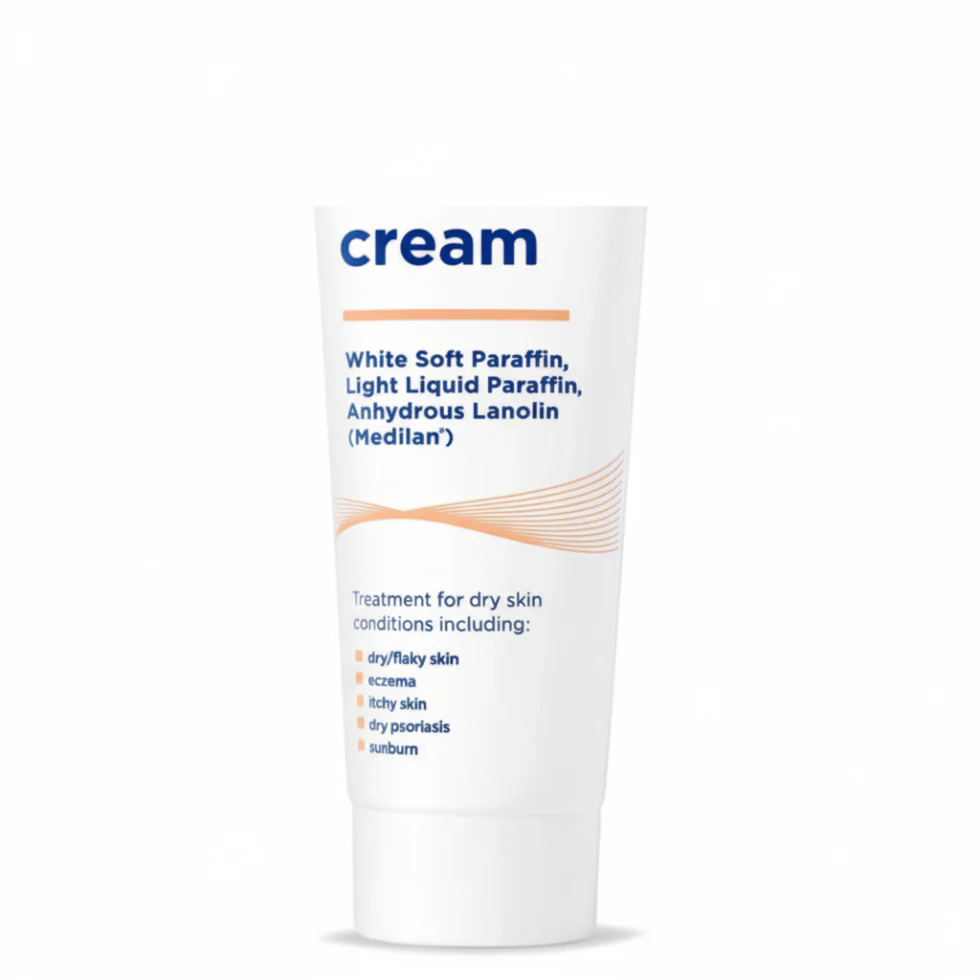 E45 Cream 50g | Dry, Itchy & Sunburn Relief with Paraffin & Lanolin Formula