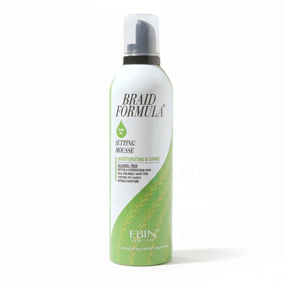 EBIN Braid Formula Moisturizing & Shine Setting Mousse with Olive Oil- Smooth & Frizz-Free Braids - Image 2