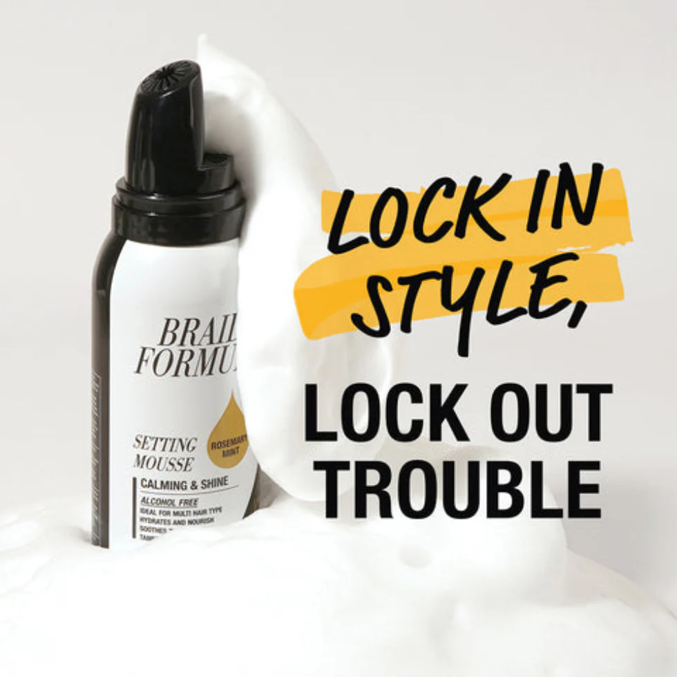 EBIN Braid Formula Setting Mousse Rosemary Mint 80ml | Calming & Shine Braids - Image 5