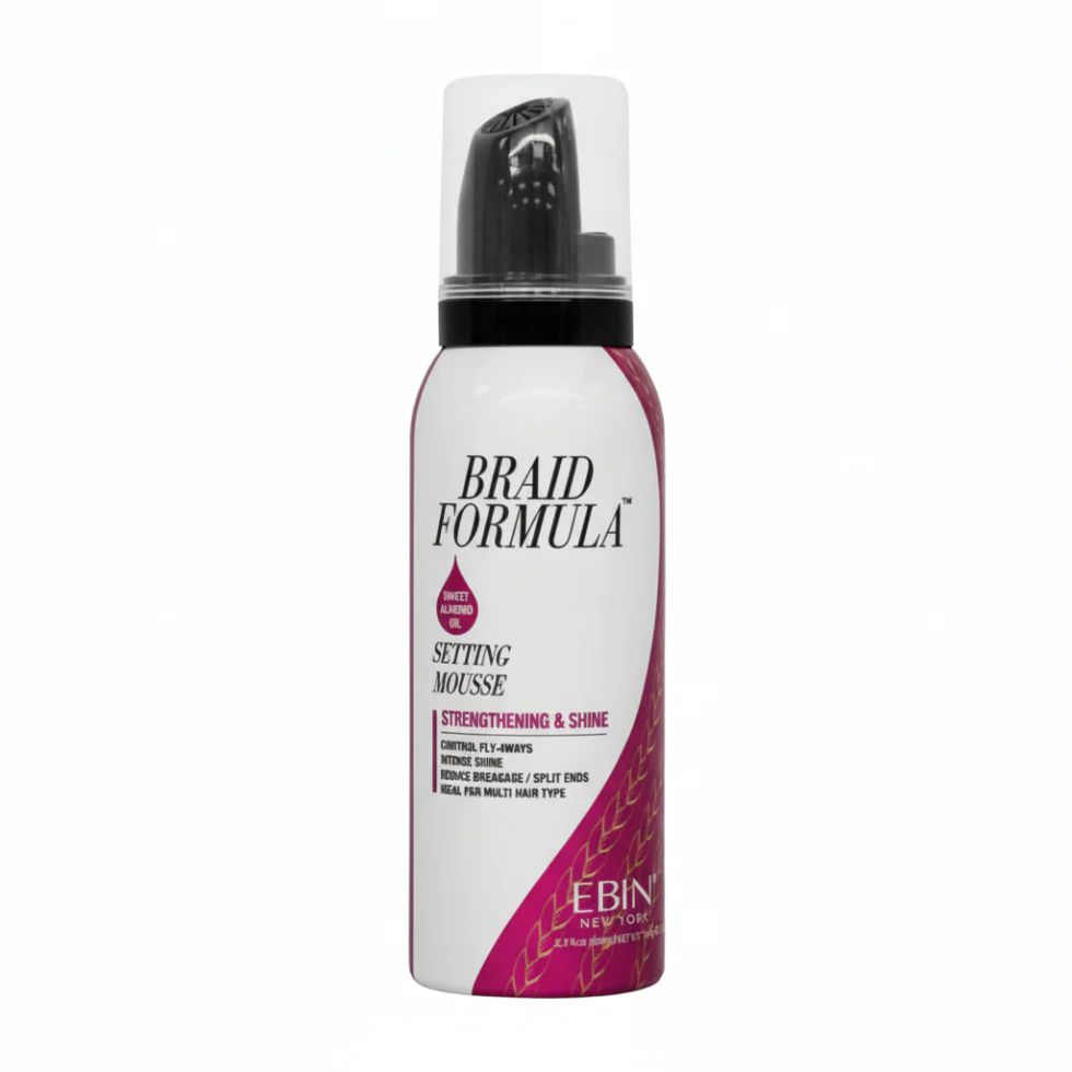 EBIN Braid Formula Strengthening & Shine Setting Mousse 80ml | Sweet Almond Oil