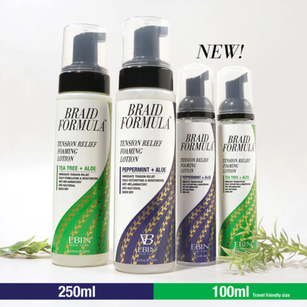 EBIN Braid Formula Tension Relief Foaming Lotion 250ml | Peppermint & Aloe - Image 2