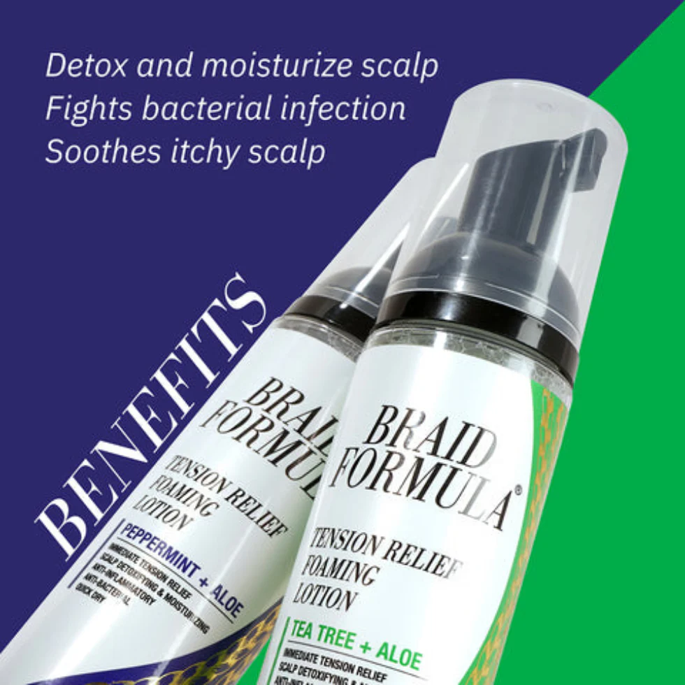 EBIN Braid Formula Tension Relief Foaming Lotion 250ml | Peppermint & Aloe - Image 3