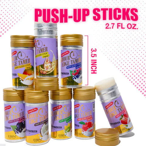 EBIN NEW YORK Edge Tamer Hair Sleek Stick Extreme Firm Hold – 75g / 2.7 Oz | Acai Berry, Coconut, Kiwi Pineapple, Mango, Original, Peaches, Strawberry, Wild Berry - Image 4
