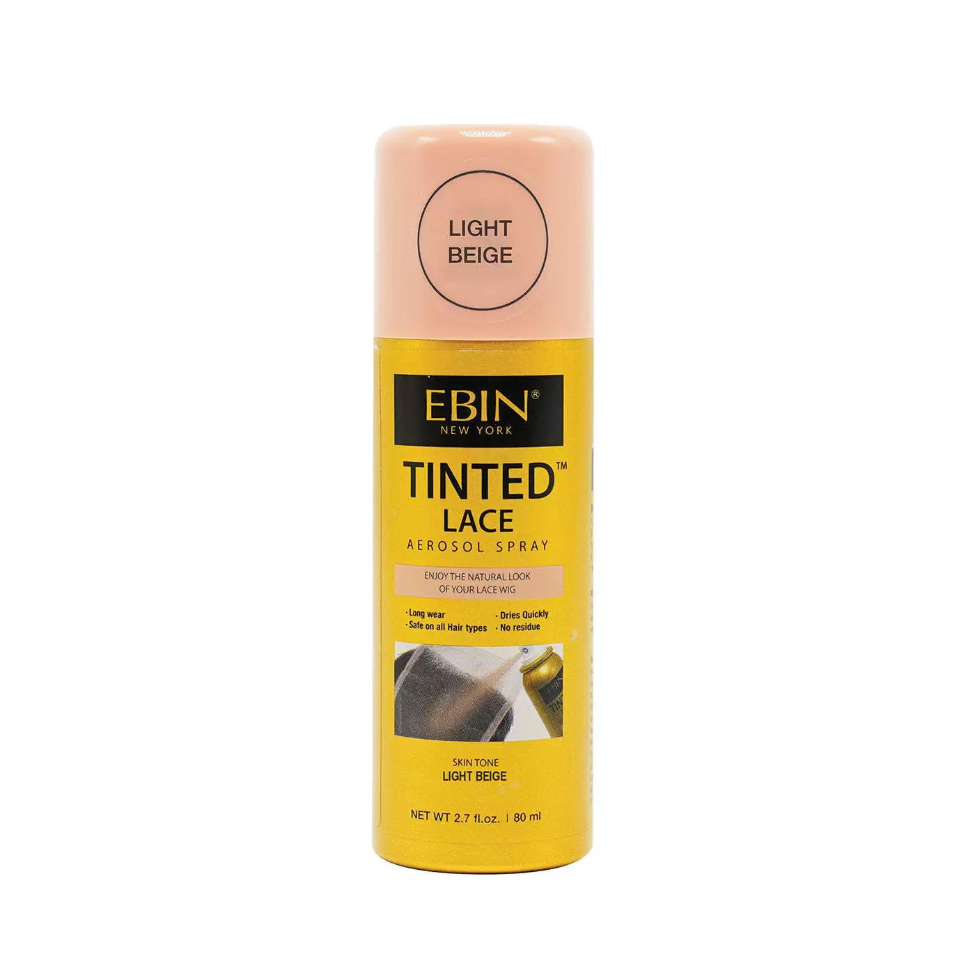 EBIN Tinted Lace Aerosol Spray 80ml | Medium, Dark, Light & Cool Deep Brown – Natural Wig Tint - Image 4
