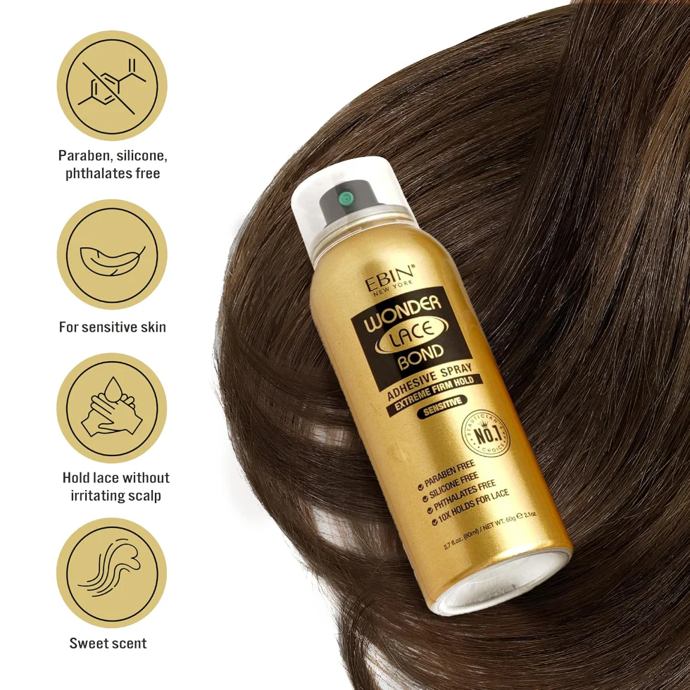 EBIN Wonder Lace Bond Adhesive Spray Sensitive 180ml | Extreme Hold Lace Melt - Image 5