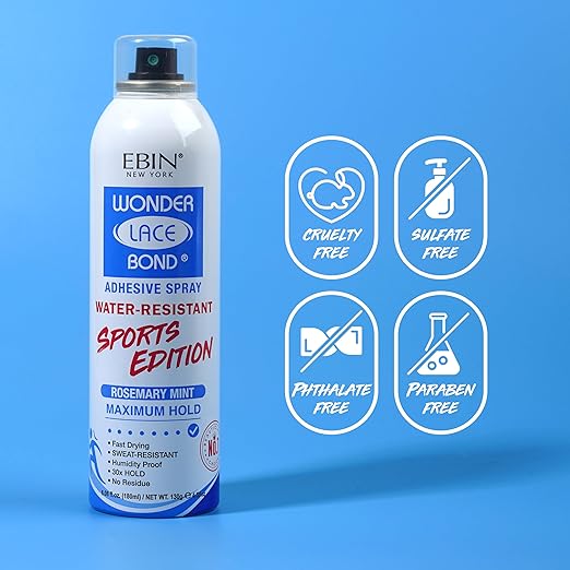 Ebin Wonder Lace Bond  Adhesive spray  Sports Edition Maximum Hold -Rosemary Mint - Image 4