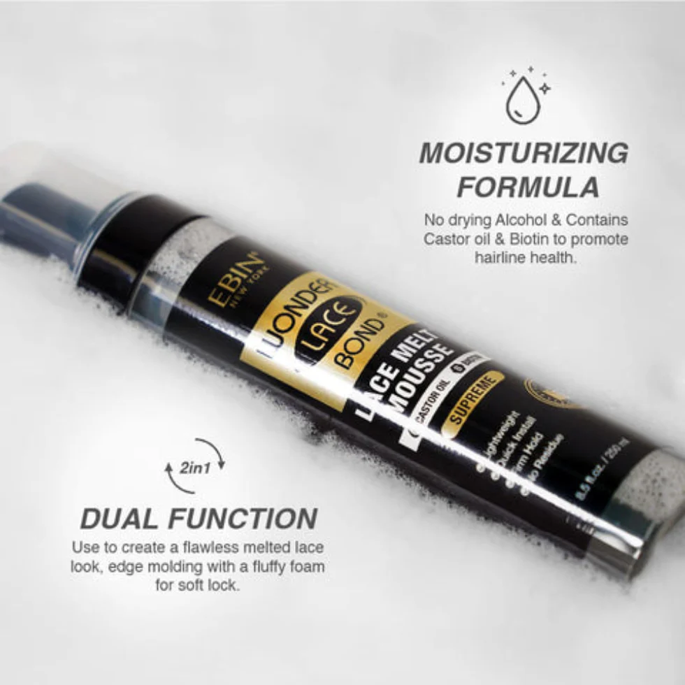 EBIN Wonder Lace Bond Lace Melt Mousse 250ml | Secure & Nourish Your Wig - Image 2