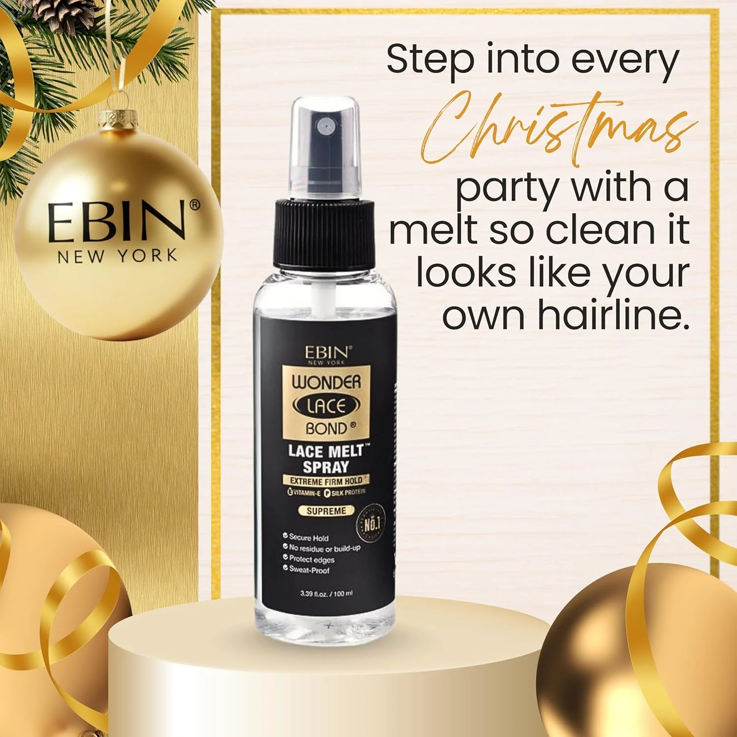 Ebin Wonder Lace Bond Lace Melt Spray 100ml | Melting Spray for Seamless Wig Hold - Image 5