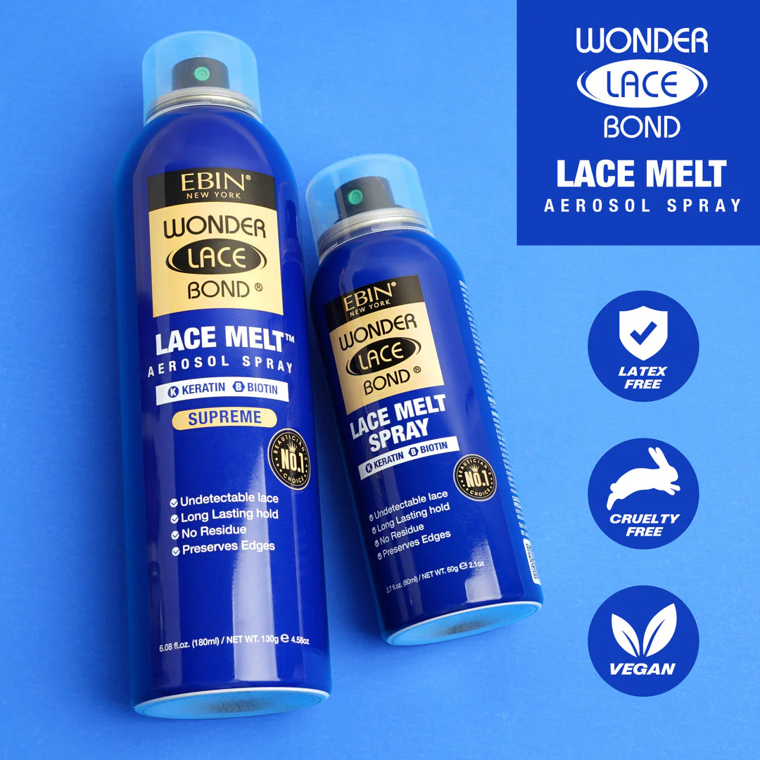 EBIN Wonder Lace Bond Lace Melt Spray Keratin 80ml | Smooth & Undetectable Wig Hold - Image 5