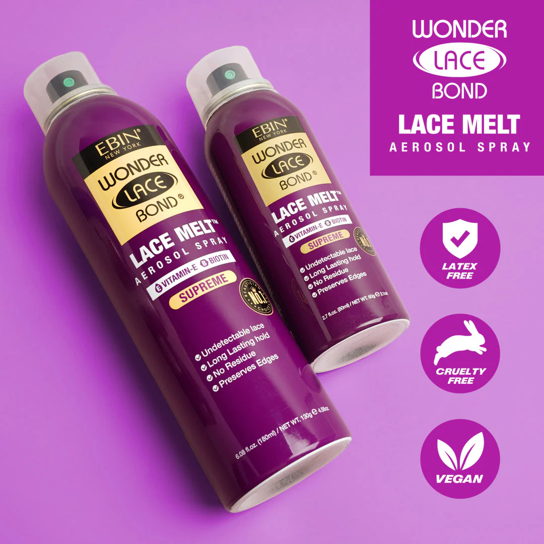 EBIN Wonder Lace Bond Lace Melt Spray Vitamin E 80ml- Seamless Wig & Edge Hold - Image 6