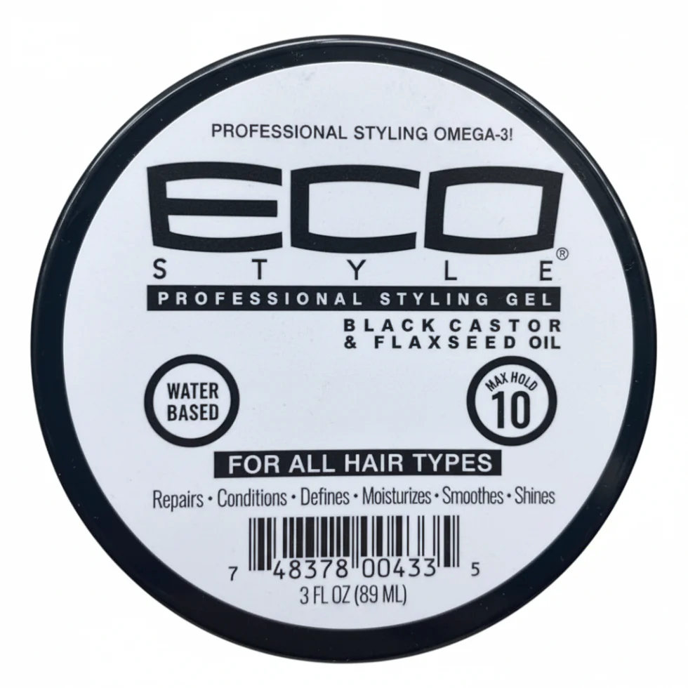 Eco Shine Gel Black Castor & Flaxseed 89ml | Growth, Repair & Shine Hold