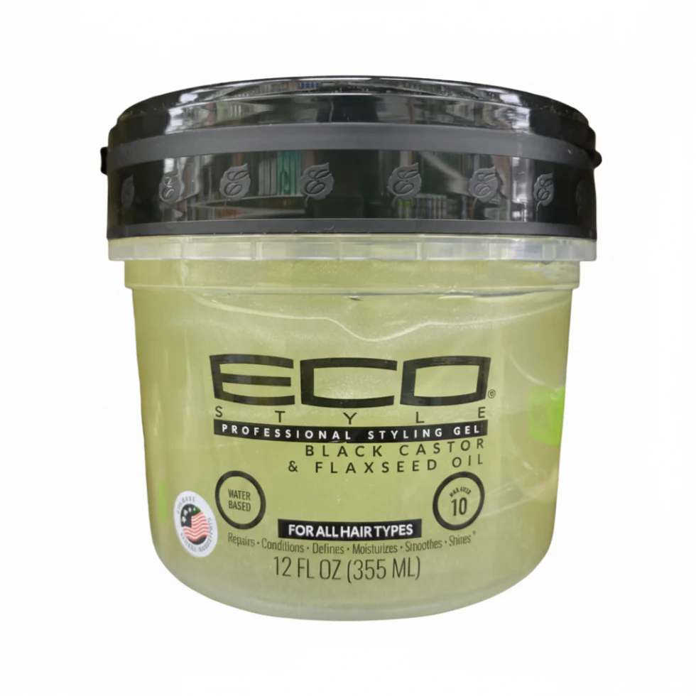 Eco Style Black Castor Flaxseed Gel 355ml | Repair Growth Shine Styling