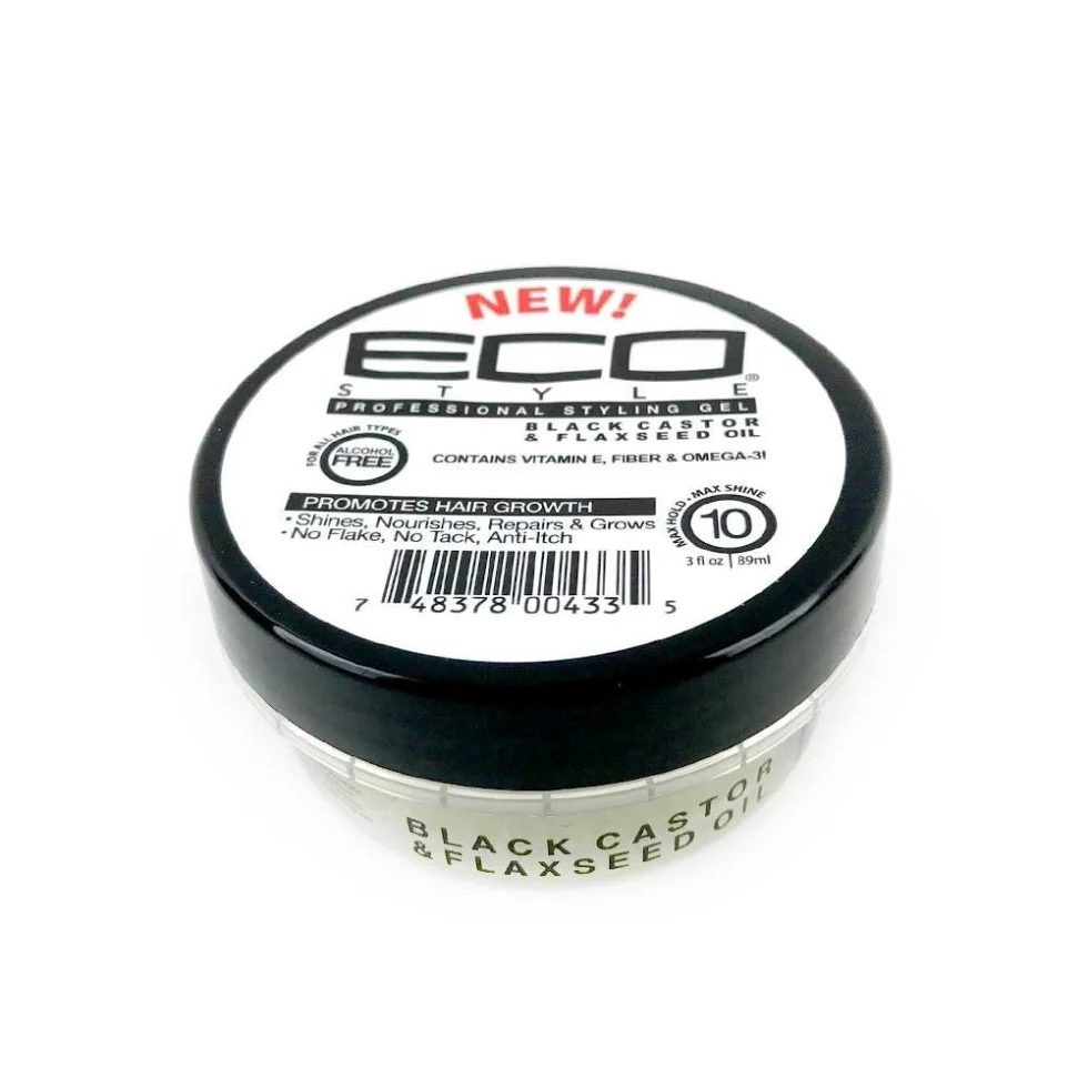Eco Style Black Castor & Flaxseed Styling Gel 89ml | Repair, Shine & Hold
