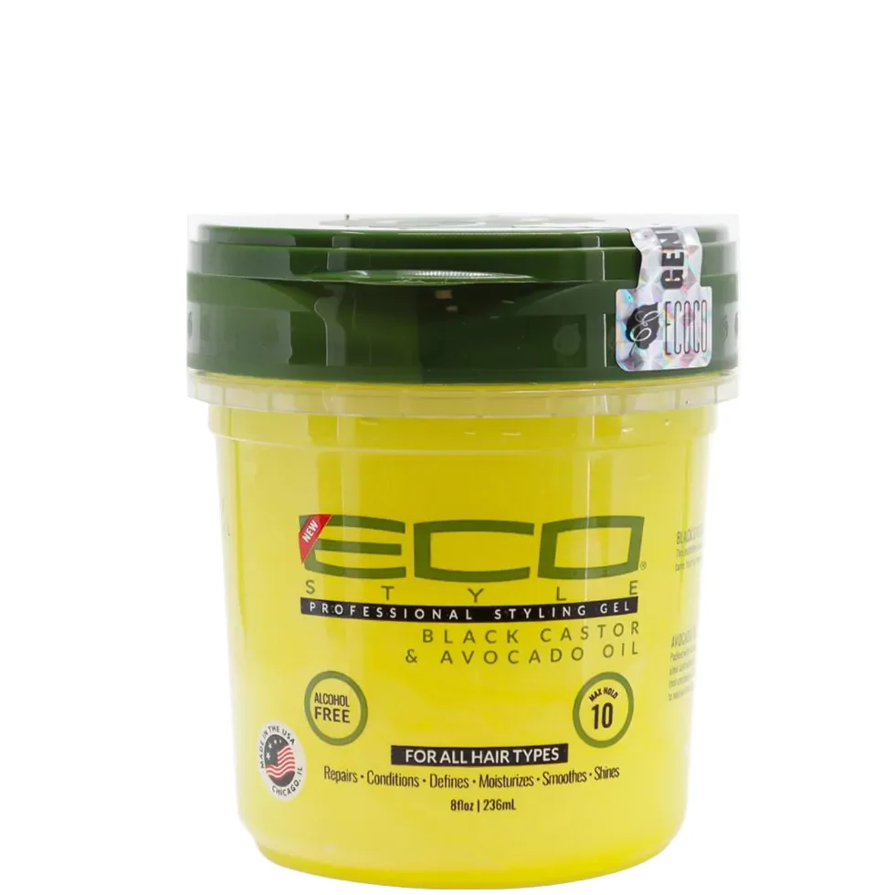 Eco Styler Black Castor & Avocado Gel 236ml | Nourish Hold Shine & Frizz Control