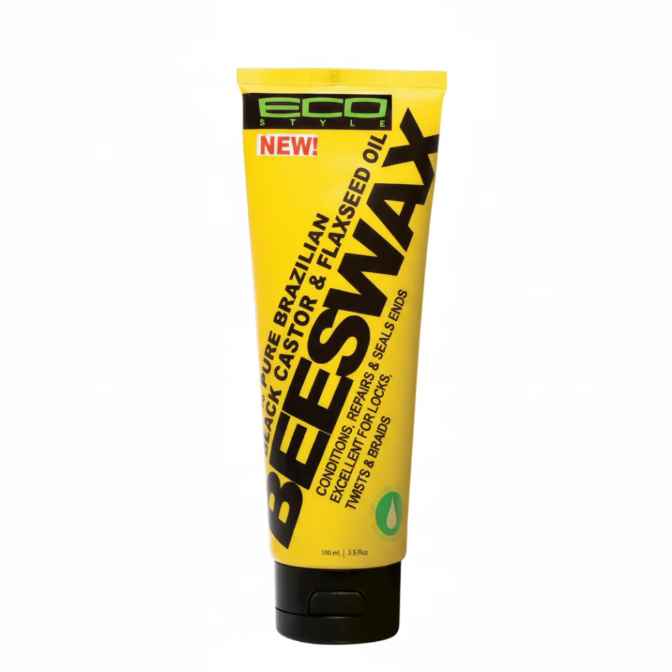 Eco Style Beeswax 100ml Black Castor Flaxseed | Strong Hold Shine Styling Wax