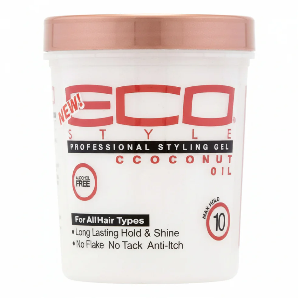 Eco Style Coconut Oil Gel 473ml | Shine Hold Moisture & Frizz Control Styling Gel