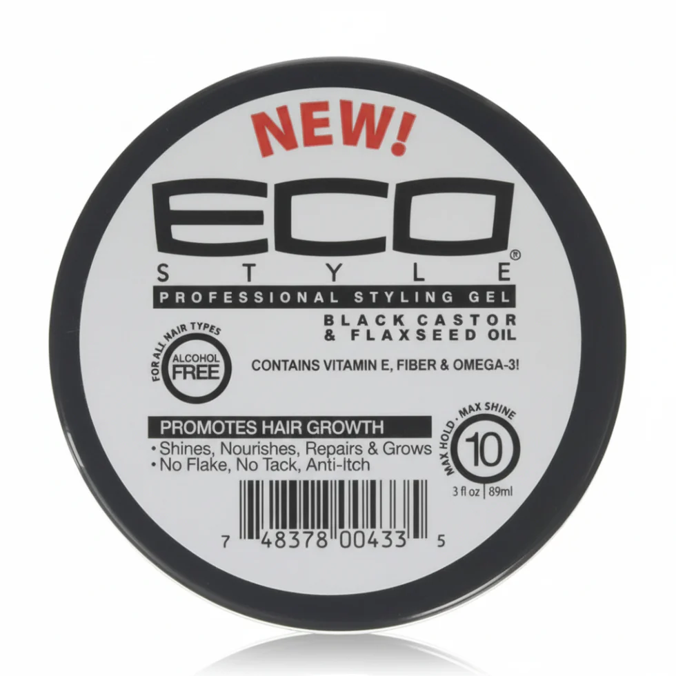 Eco Styler Black Castor Flaxseed Gel 89ml | High Hold Shine Hair Styling
