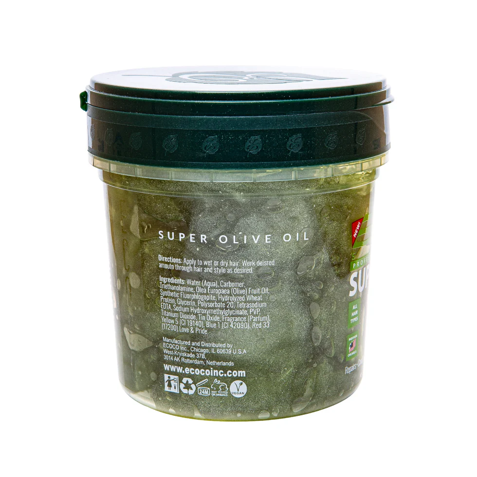 Eco Super Olive 10X Styling Gel 473ml | Moisturize Define & Shine Hair - Image 2