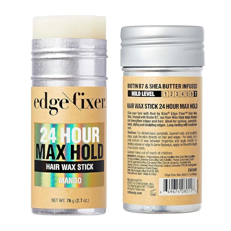 Red by Kiss Edge Fixer 24HR Max Hold Wax Stick Mango 2.7oz | Strong Edge Control - Image 2