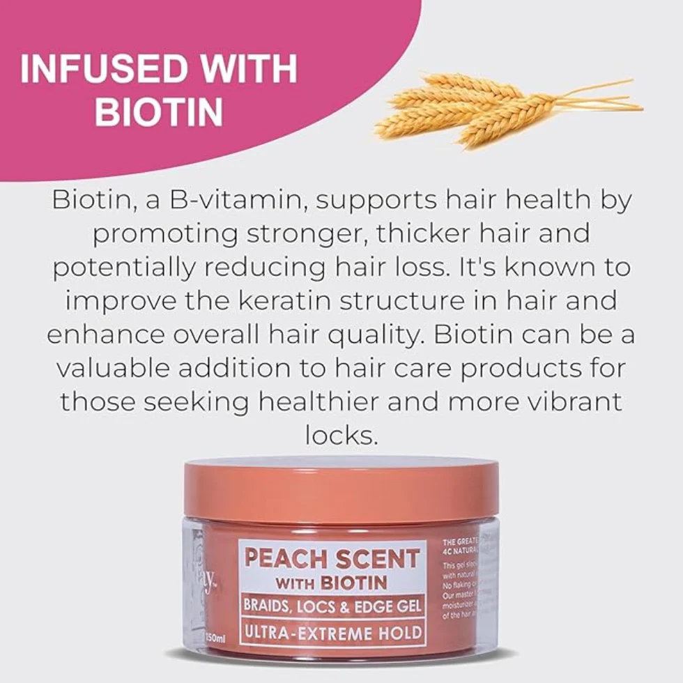 ESHA Slick N Slay 2-in-1 Peach Scent with Biotin Gel 150ml | Ultra Extreme Hold - Image 2
