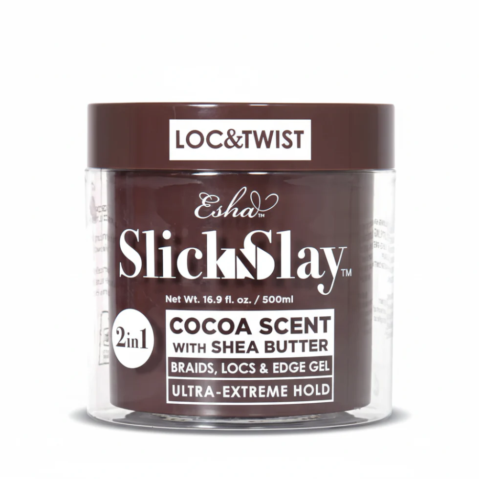 ESHA Slick N Slay Cocoa Shea Butter Gel 500ml | Ultra Extreme Hold Braids & Edges