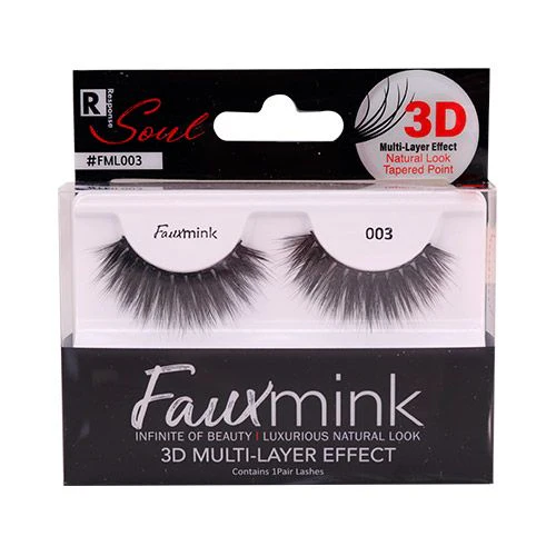 Faux Mink Eyelashes Natural Look Tapered Point 3D Multi Layer Effect - Image 3