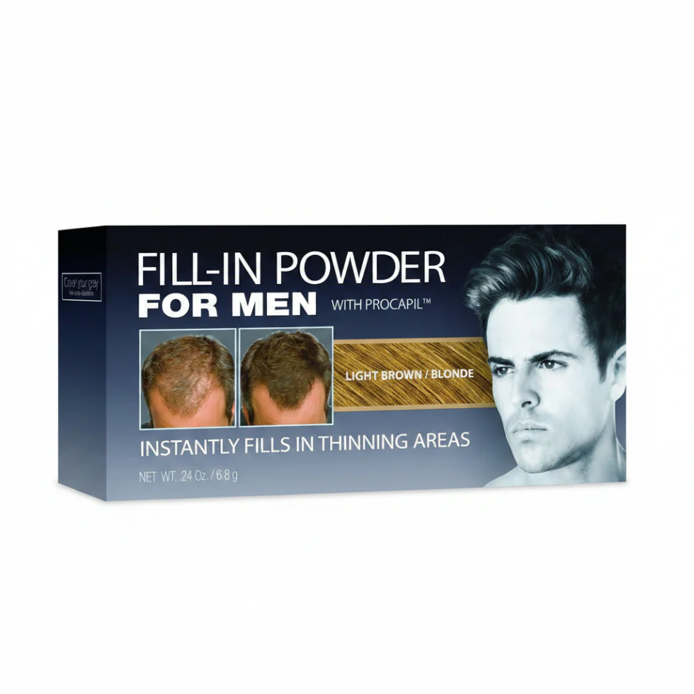 Fill-In Hair Powder for Men Light Brown Blonde 0.24oz | Instant Hair Thickening
