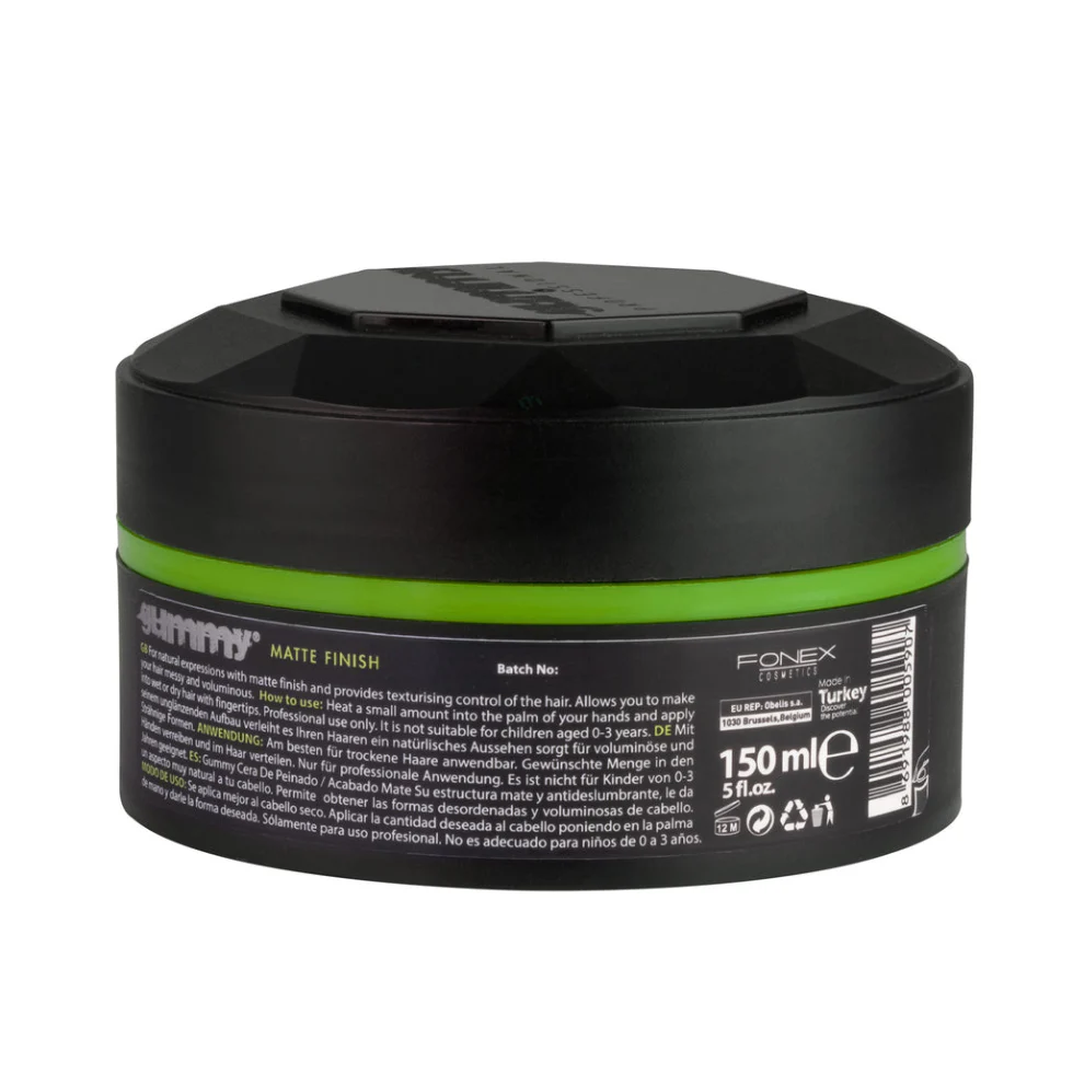 Gummy Professional Matte Styling Wax 150ml | Strong Hold Natural Finish Hair Wax - Image 2