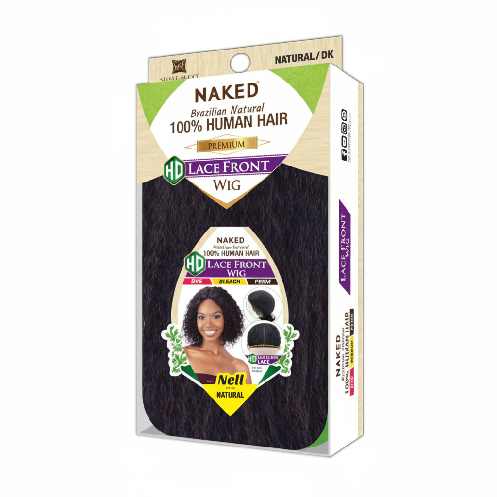 NELL - Shake N Go Naked Brazilian Natural 100% Human Hair HD Lace Front Wig - Image 3