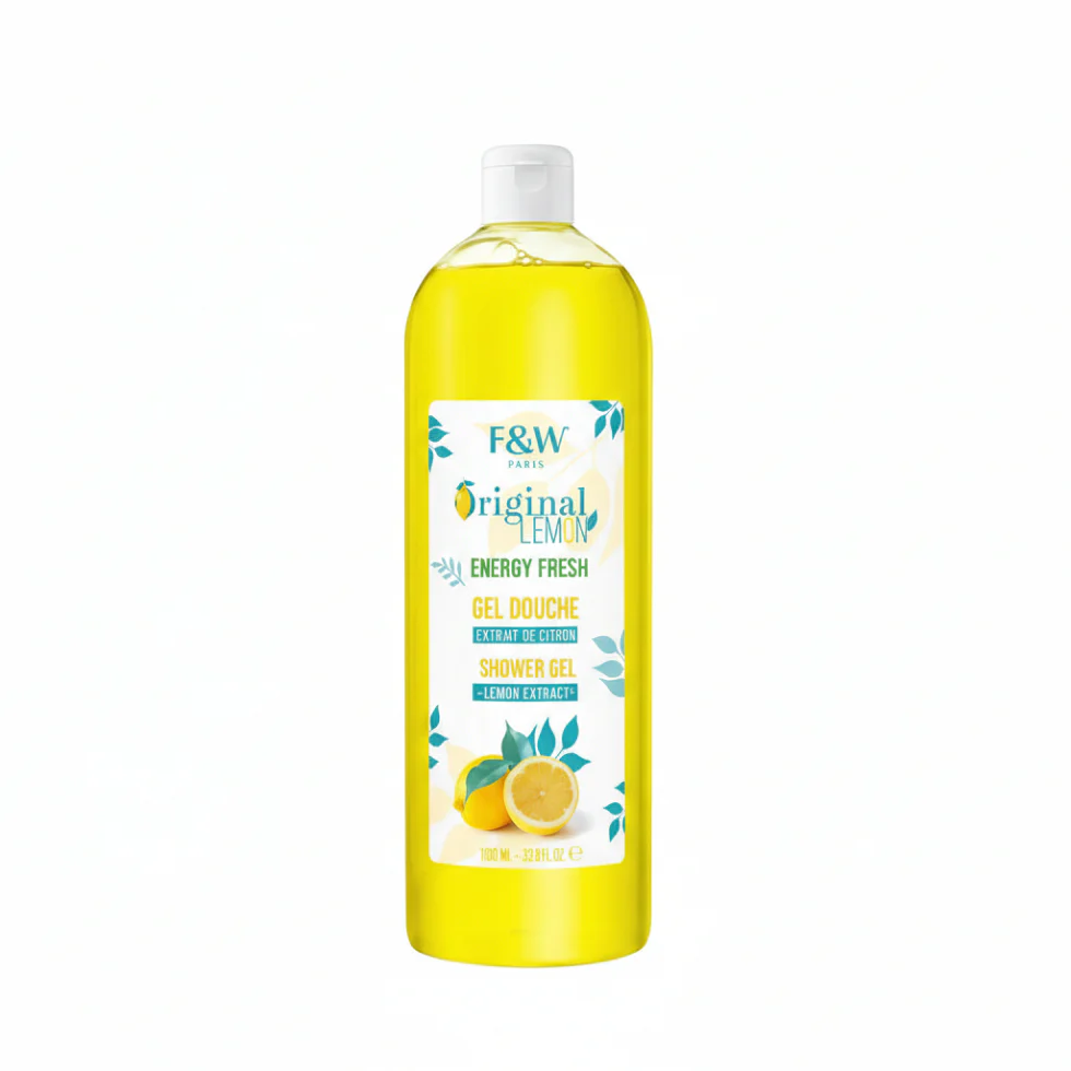 F&W Original Lemon Shower Gel 1000ml | Refreshing Energizing Body Wash