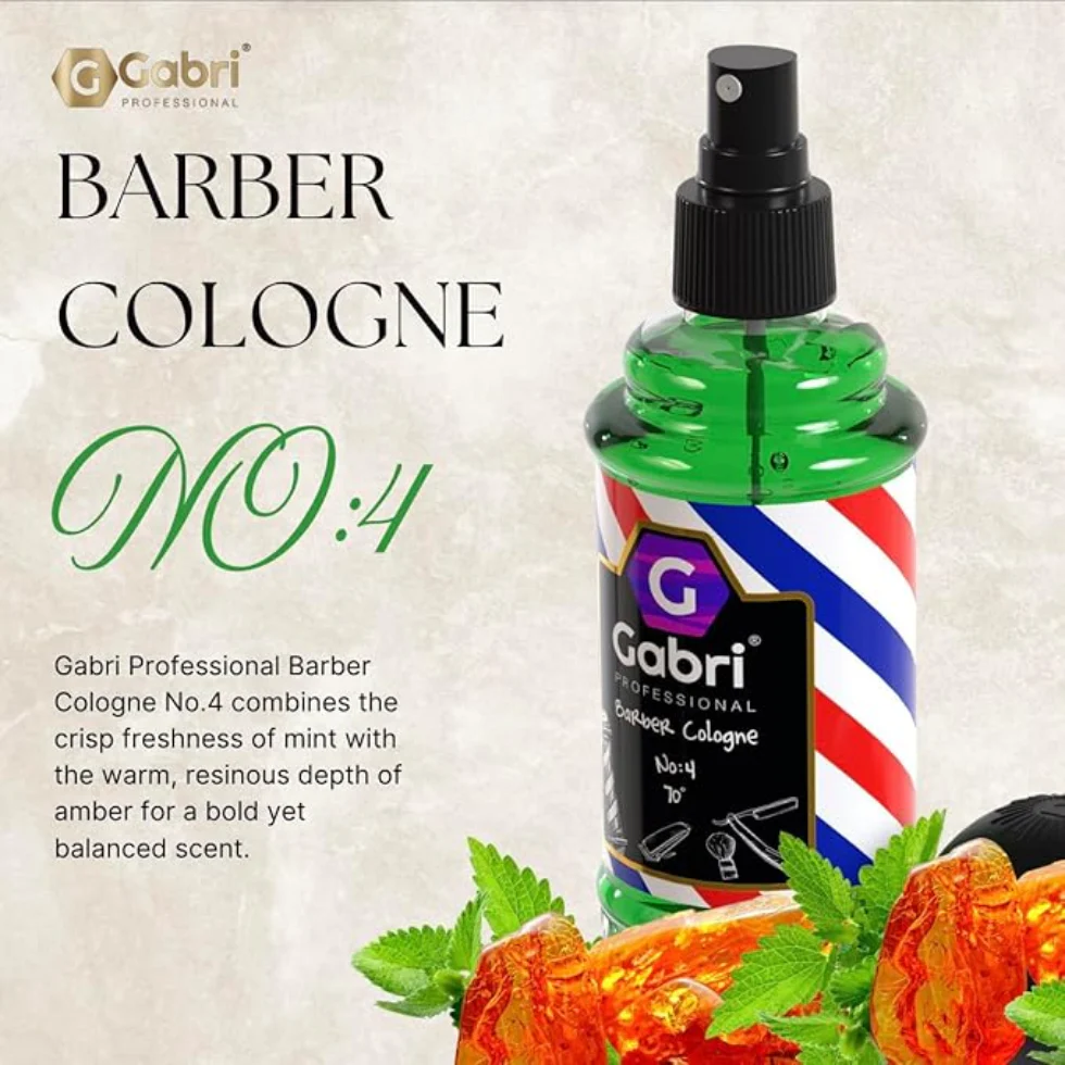 Gabri Barber Cologne No.4 159ml | Fresh Mint Amber Aftershave Cologne - Image 3